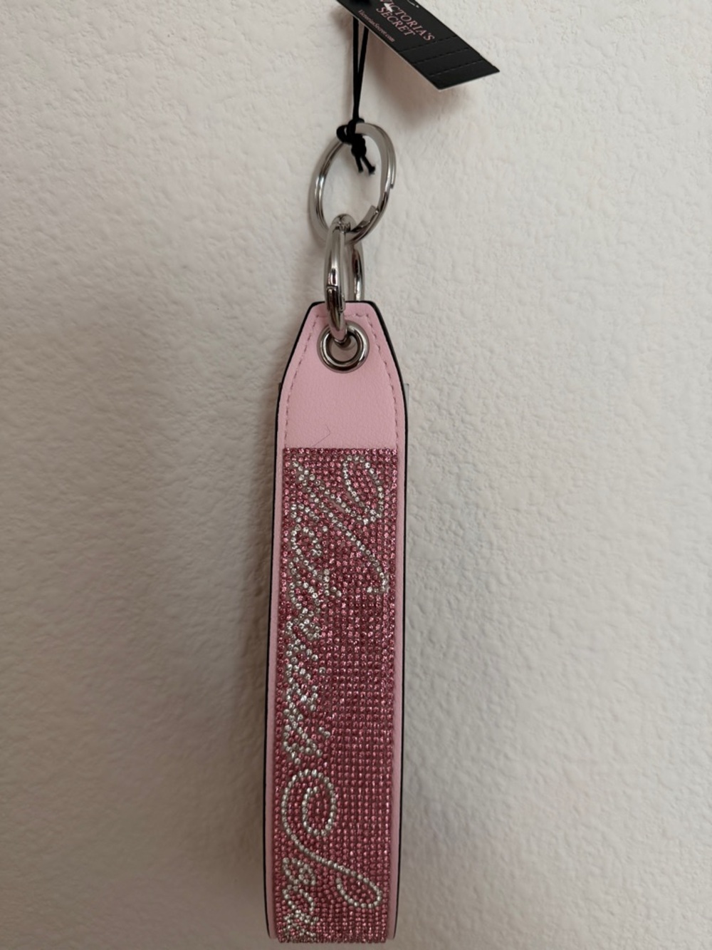 Victoria's Secret Pink Rhinestone Strap Keychain